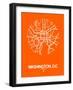 Washington, D.C. Street Map Orange-NaxArt-Framed Art Print