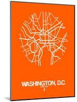 Washington, D.C. Street Map Orange-NaxArt-Mounted Art Print