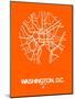 Washington, D.C. Street Map Orange-NaxArt-Mounted Art Print