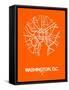 Washington, D.C. Street Map Orange-NaxArt-Framed Stretched Canvas