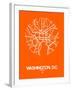 Washington, D.C. Street Map Orange-NaxArt-Framed Art Print