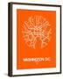 Washington, D.C. Street Map Orange-NaxArt-Framed Art Print