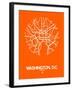 Washington, D.C. Street Map Orange-NaxArt-Framed Art Print