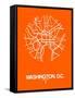 Washington, D.C. Street Map Orange-NaxArt-Framed Stretched Canvas