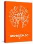 Washington, D.C. Street Map Orange-NaxArt-Stretched Canvas