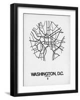 Washington, D.C. Street Map White-NaxArt-Framed Art Print