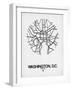 Washington, D.C. Street Map White-NaxArt-Framed Art Print