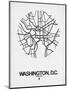 Washington, D.C. Street Map White-NaxArt-Mounted Art Print