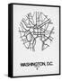 Washington, D.C. Street Map White-NaxArt-Framed Stretched Canvas
