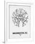 Washington, D.C. Street Map White-NaxArt-Framed Art Print