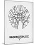 Washington, D.C. Street Map White-NaxArt-Mounted Art Print
