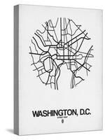 Washington, D.C. Street Map White-NaxArt-Stretched Canvas