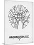 Washington, D.C. Street Map White-NaxArt-Mounted Art Print