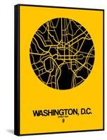 Washington, D.C. Street Map Yellow-NaxArt-Framed Stretched Canvas