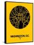Washington, D.C. Street Map Yellow-NaxArt-Framed Stretched Canvas