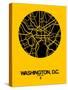 Washington, D.C. Street Map Yellow-NaxArt-Stretched Canvas