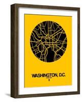 Washington, D.C. Street Map Yellow-NaxArt-Framed Art Print