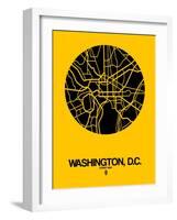 Washington, D.C. Street Map Yellow-NaxArt-Framed Art Print