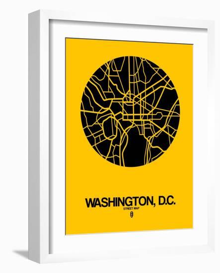 Washington, D.C. Street Map Yellow-NaxArt-Framed Art Print