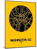 Washington, D.C. Street Map Yellow-NaxArt-Mounted Art Print