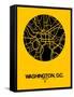 Washington, D.C. Street Map Yellow-NaxArt-Framed Stretched Canvas