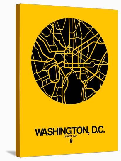 Washington, D.C. Street Map Yellow-NaxArt-Stretched Canvas