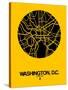 Washington, D.C. Street Map Yellow-NaxArt-Stretched Canvas