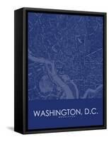 Washington, D.C., United States of America Blue Map-null-Framed Stretched Canvas