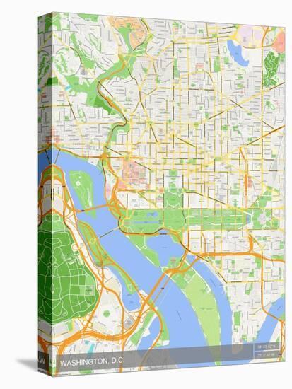 Washington, D.C., United States of America Map-null-Stretched Canvas