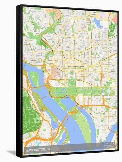 Washington, D.C., United States of America Map-null-Framed Stretched Canvas