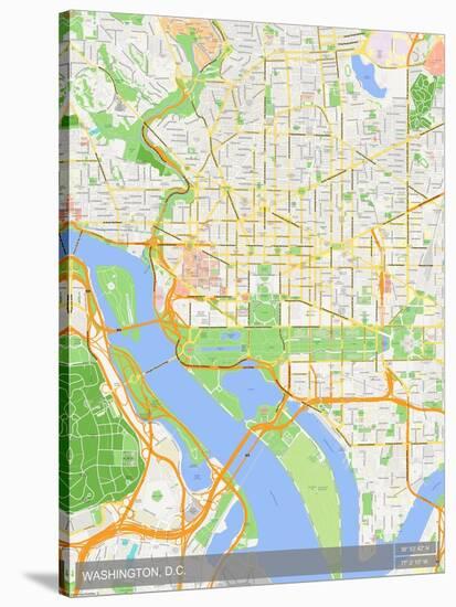 Washington, D.C., United States of America Map-null-Stretched Canvas