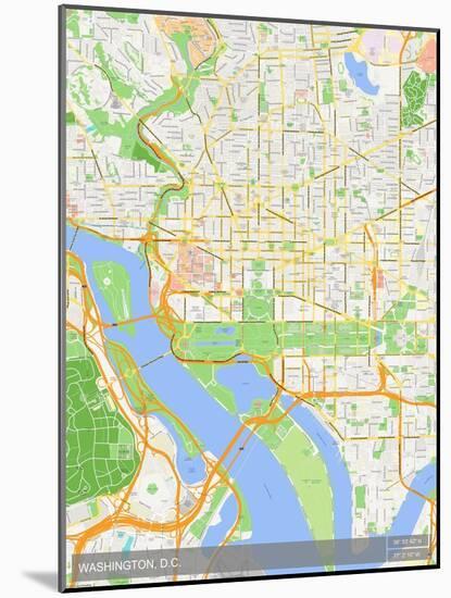 Washington, D.C., United States of America Map-null-Mounted Poster