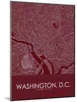 Washington, D.C., United States of America Red Map-null-Mounted Poster