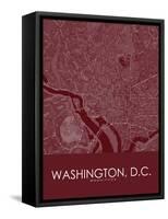 Washington, D.C., United States of America Red Map-null-Framed Stretched Canvas