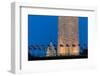 WASHINGTON D.C. - US Flags with cropped view of US Capitol and Washington Monument surrounded by...-null-Framed Photographic Print