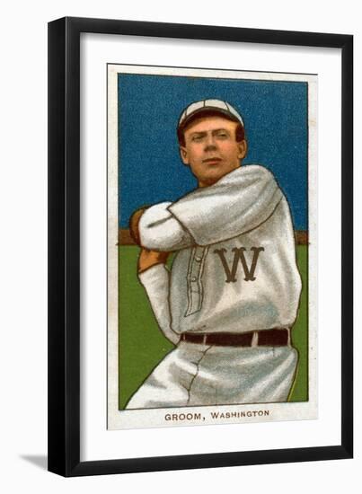 Washington D.C., Washington Nationals, Bob Groom, Baseball Card-Lantern Press-Framed Art Print