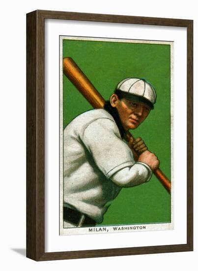 Washington D.C., Washington Nationals, Clyde Milan, Baseball Card-Lantern Press-Framed Art Print