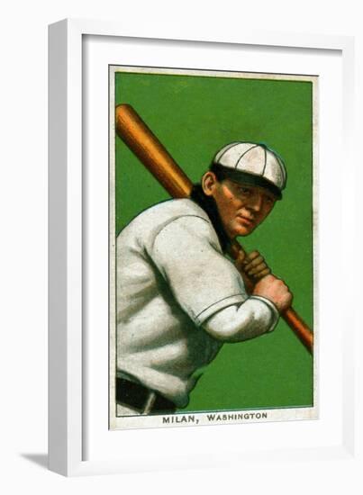 Washington D.C., Washington Nationals, Clyde Milan, Baseball Card-Lantern Press-Framed Art Print