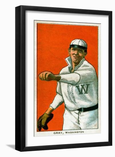 Washington D.C., Washington Nationals, Dolly Gray, Baseball Card-Lantern Press-Framed Art Print