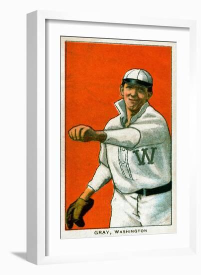 Washington D.C., Washington Nationals, Dolly Gray, Baseball Card-Lantern Press-Framed Art Print