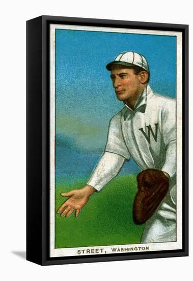 Washington D.C., Washington Nationals, Gabby Street, Baseball Card-Lantern Press-Framed Stretched Canvas