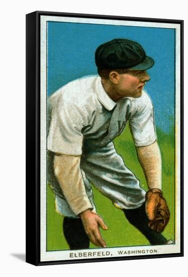 Washington D.C., Washington Nationals, Kid Elberfeld, Baseball Card-Lantern Press-Framed Stretched Canvas