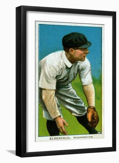 Washington D.C., Washington Nationals, Kid Elberfeld, Baseball Card-Lantern Press-Framed Art Print