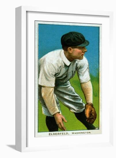 Washington D.C., Washington Nationals, Kid Elberfeld, Baseball Card-Lantern Press-Framed Art Print