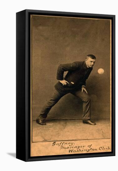 Washington D.C., Washington Statesmen, John Gaffney, Baseball Card-Lantern Press-Framed Stretched Canvas