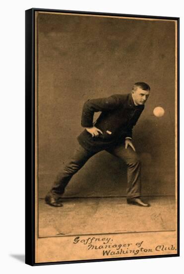 Washington D.C., Washington Statesmen, John Gaffney, Baseball Card-Lantern Press-Framed Stretched Canvas