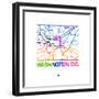 Washington D.C. Watercolor Street Map-NaxArt-Framed Premium Giclee Print