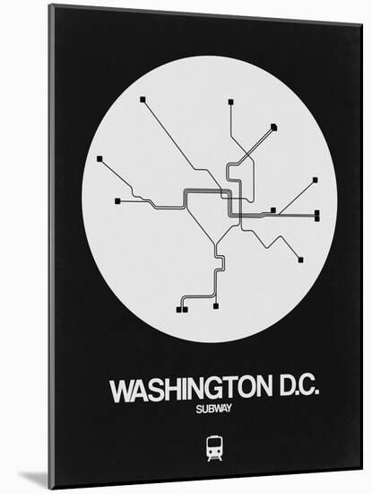 Washington D.C. White Subway Map-NaxArt-Mounted Art Print