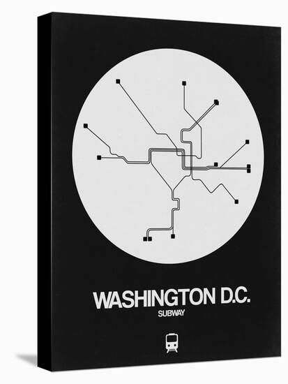 Washington D.C. White Subway Map-NaxArt-Stretched Canvas