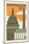 Washington D.C. - Woodblock-Lantern Press-Mounted Art Print